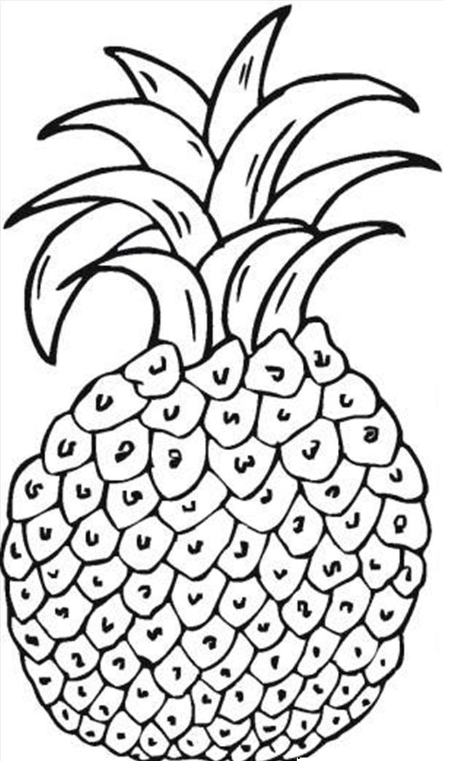 Tropical Pineapple Coloring Pages Printable 7