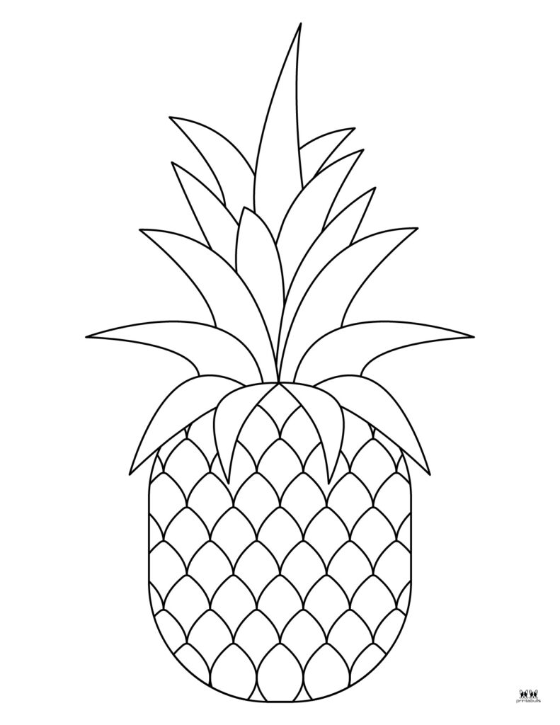 Tropical Pineapple Coloring Pages Printable 8