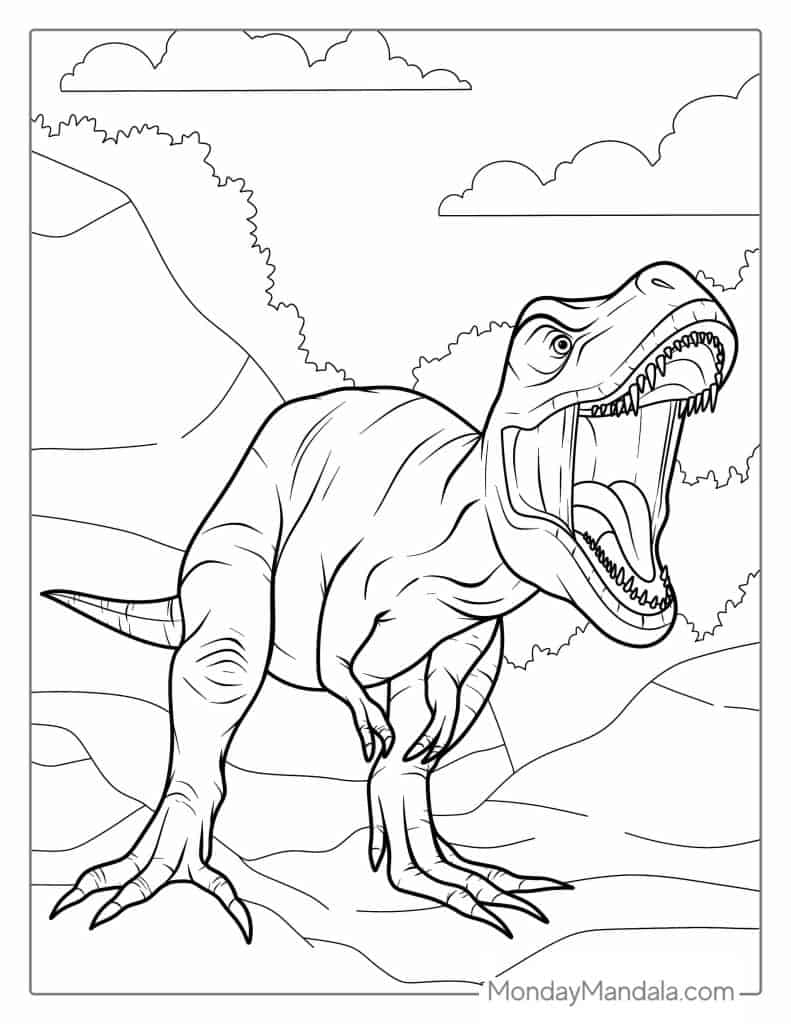 Tyrannosaurus Coloring Pages Printable Adventure 35