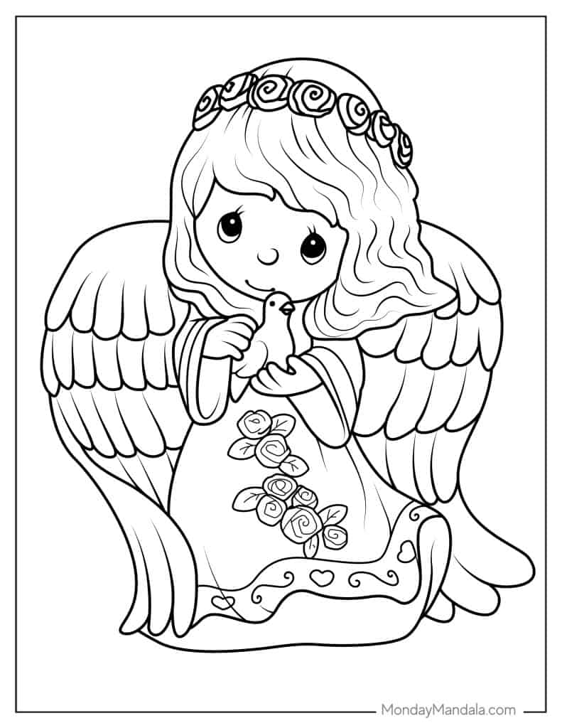 29 Angel Coloring Pages Printable 1