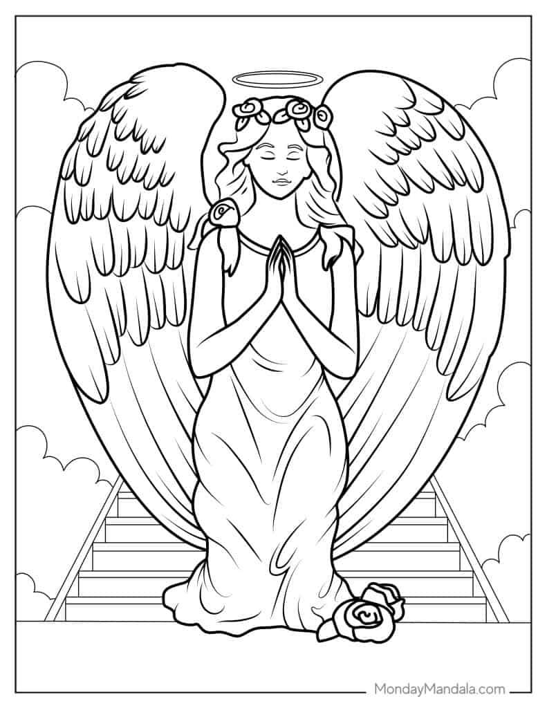 29 Angel Coloring Pages Printable 2