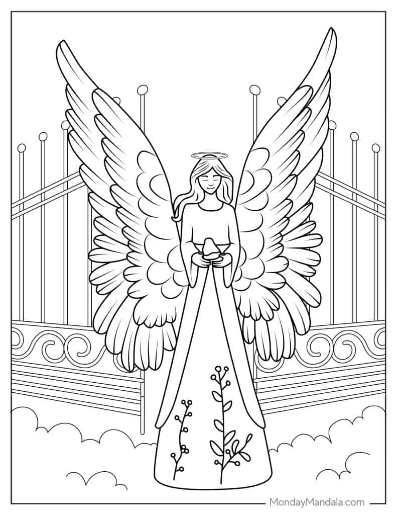 29 Angel Coloring Pages Printable 8