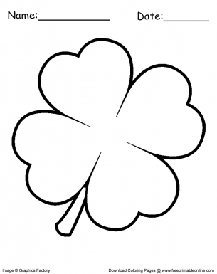 30 Four Leaf Clover Coloring Pages Printable 12