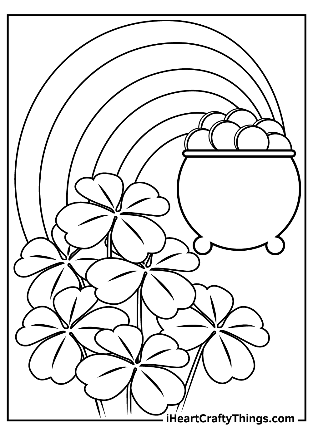 30 Four Leaf Clover Coloring Pages Printable 13