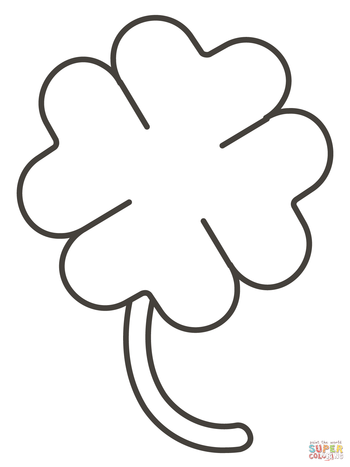 30 Four Leaf Clover Coloring Pages Printable 2