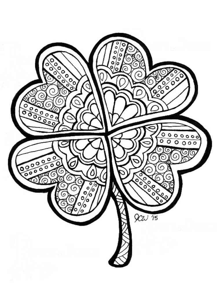 four leaf clover coloring pages printable jpg