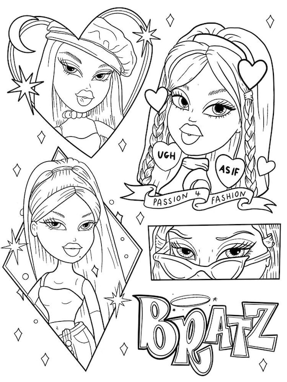 30 Fun Y2K Baddie Coloring Pages Printable 1