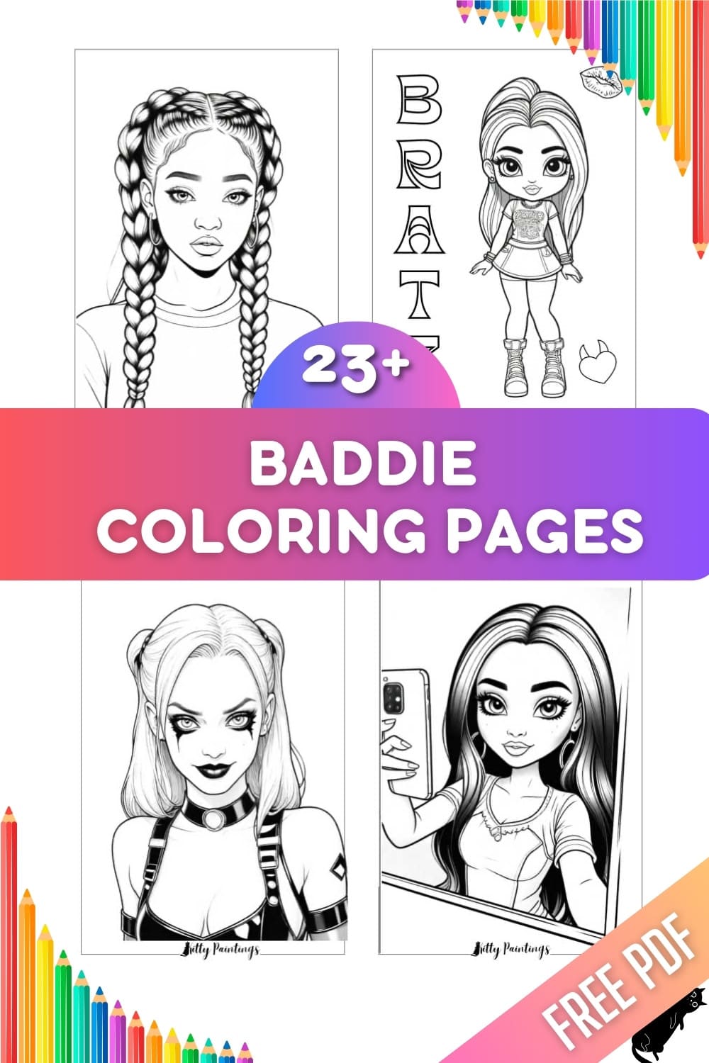 30 Fun Y2K Baddie Coloring Pages Printable 5