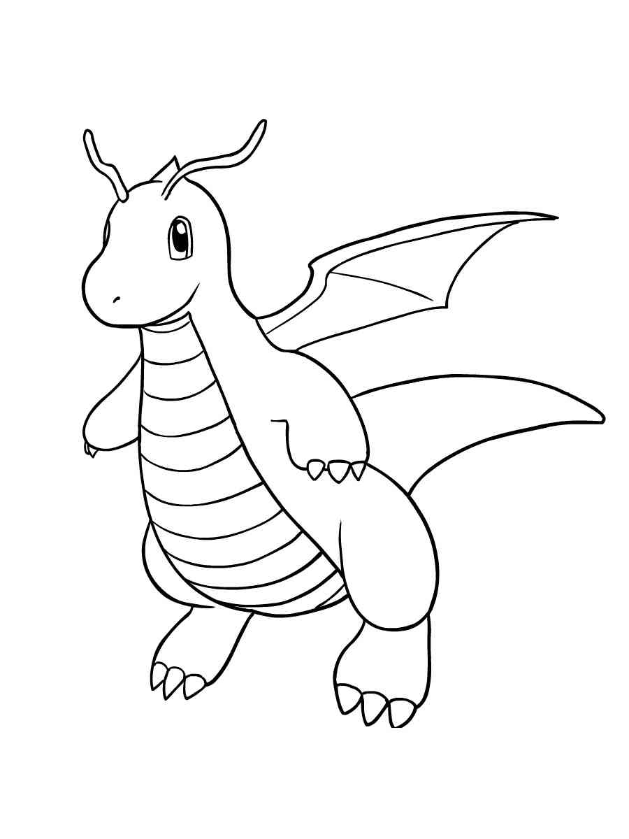 30 Powerful Dragonite Coloring Page Printable 1