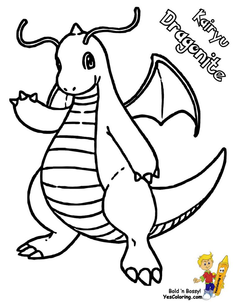 30 Powerful Dragonite Coloring Page Printable 2