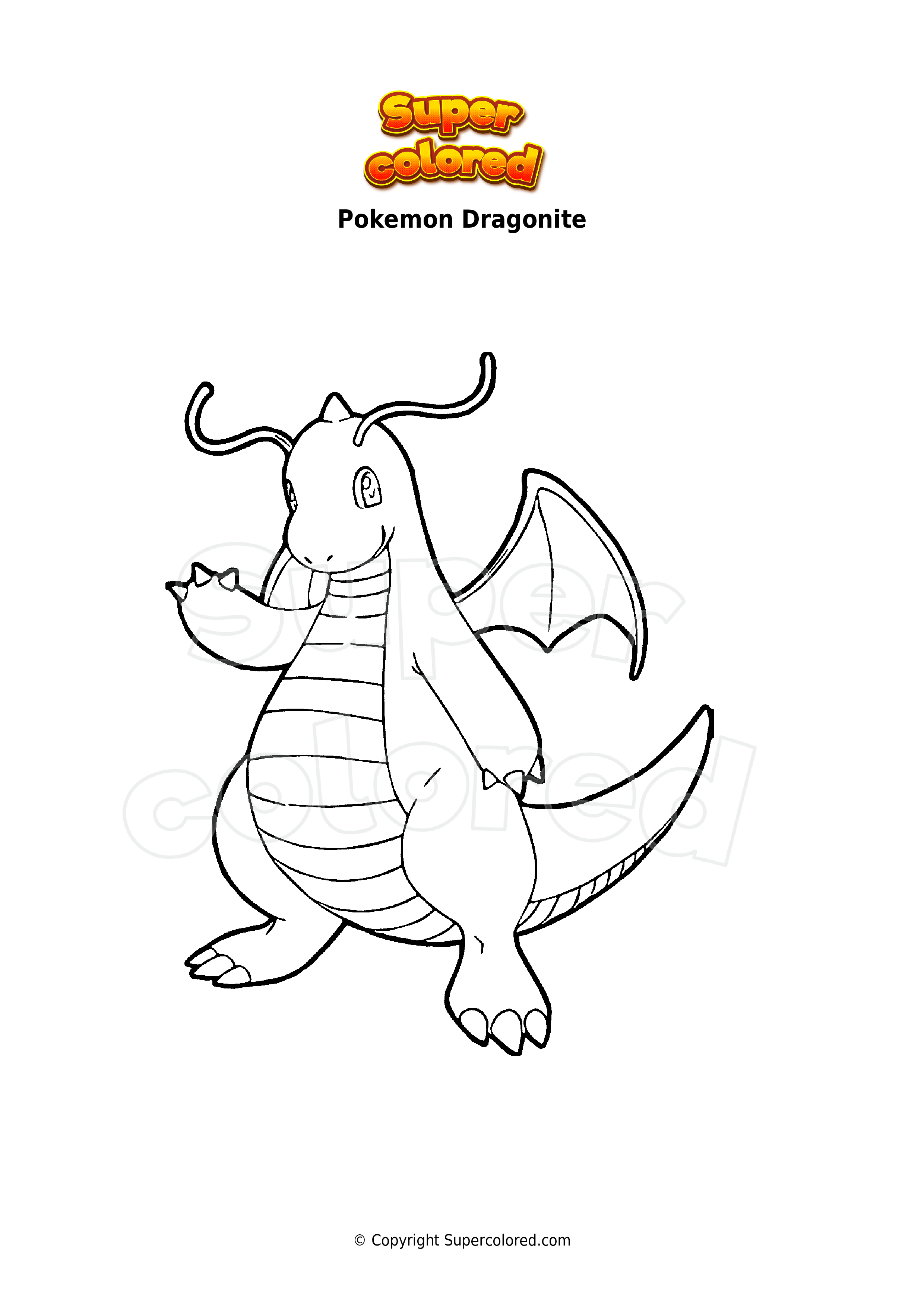 30 Powerful Dragonite Coloring Page Printable 26