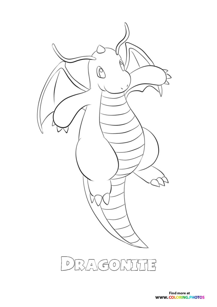 30 Powerful Dragonite Coloring Page Printable 27