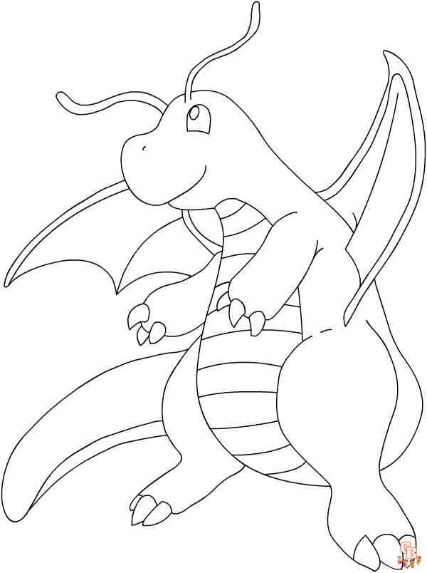 30 Powerful Dragonite Coloring Page Printable 28