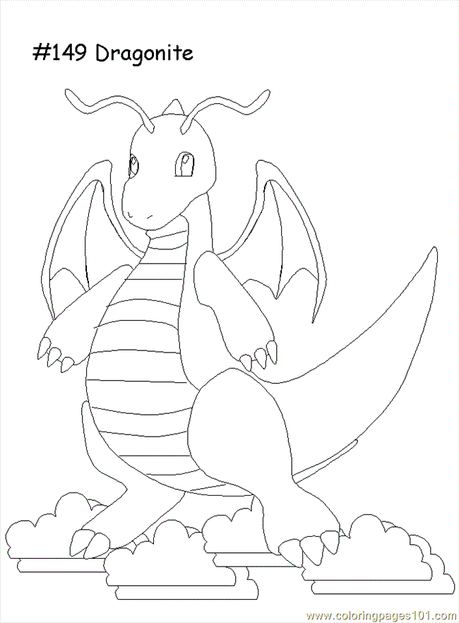 30 Powerful Dragonite Coloring Page Printable 3