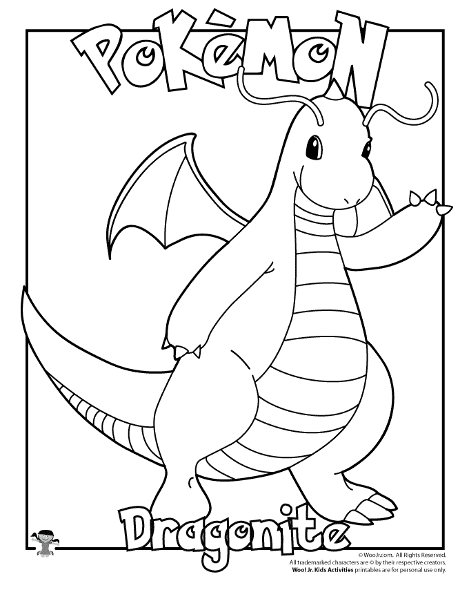 30 Powerful Dragonite Coloring Page Printable 7