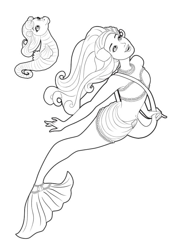 31 Adorable Mermaid Coloring Pages Barbie Printable 15