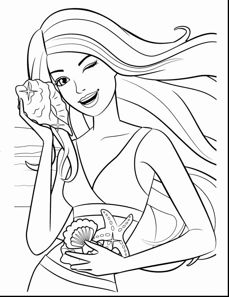 31 Adorable Mermaid Coloring Pages Barbie Printable 19