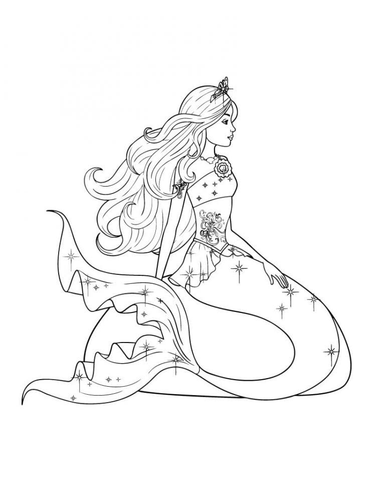 31 Adorable Mermaid Coloring Pages Barbie Printable 29