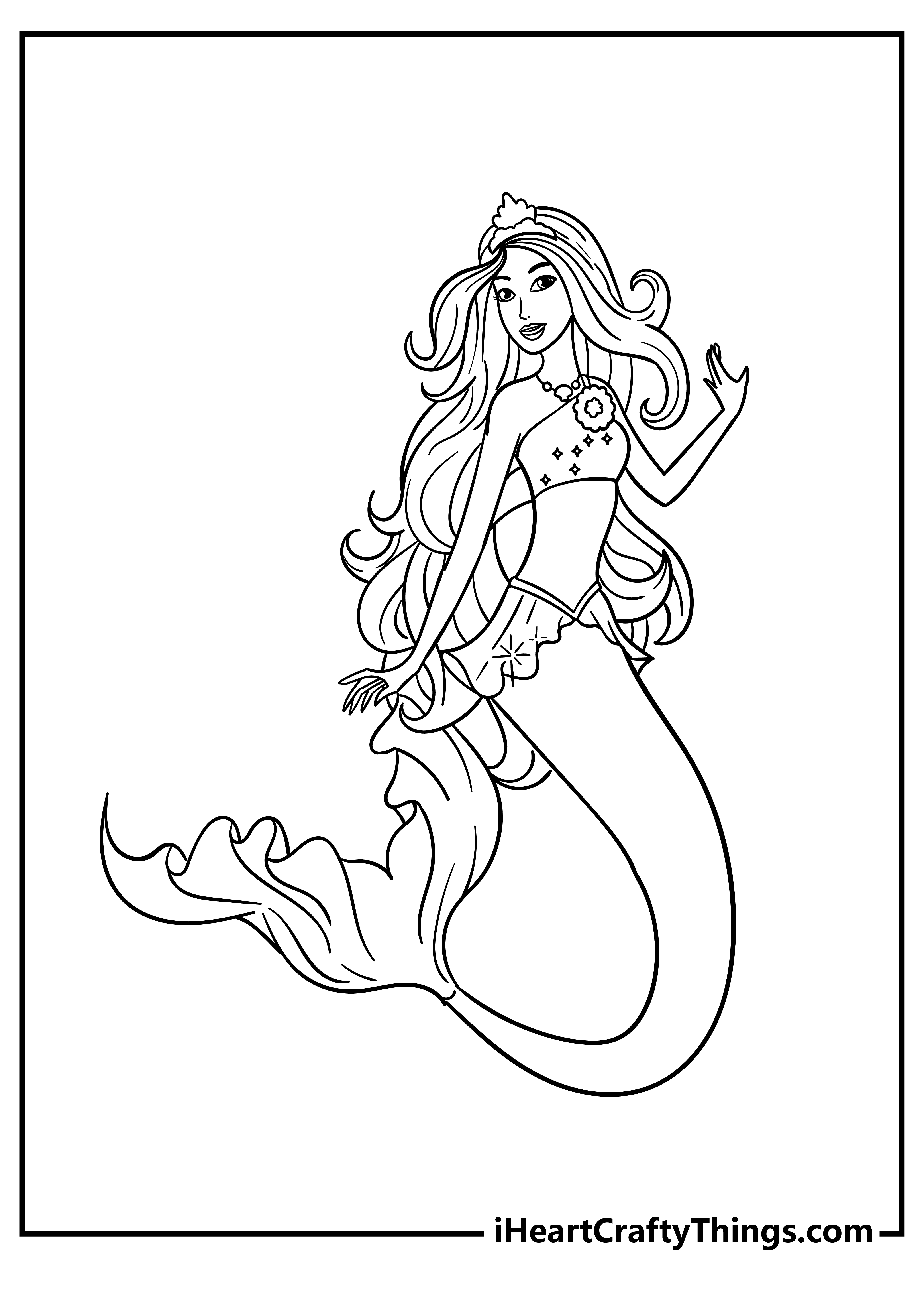 31 Adorable Mermaid Coloring Pages Barbie Printable 32