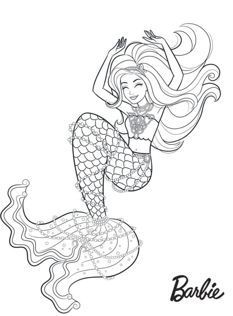 adorable mermaid coloring pages barbie printable jpg