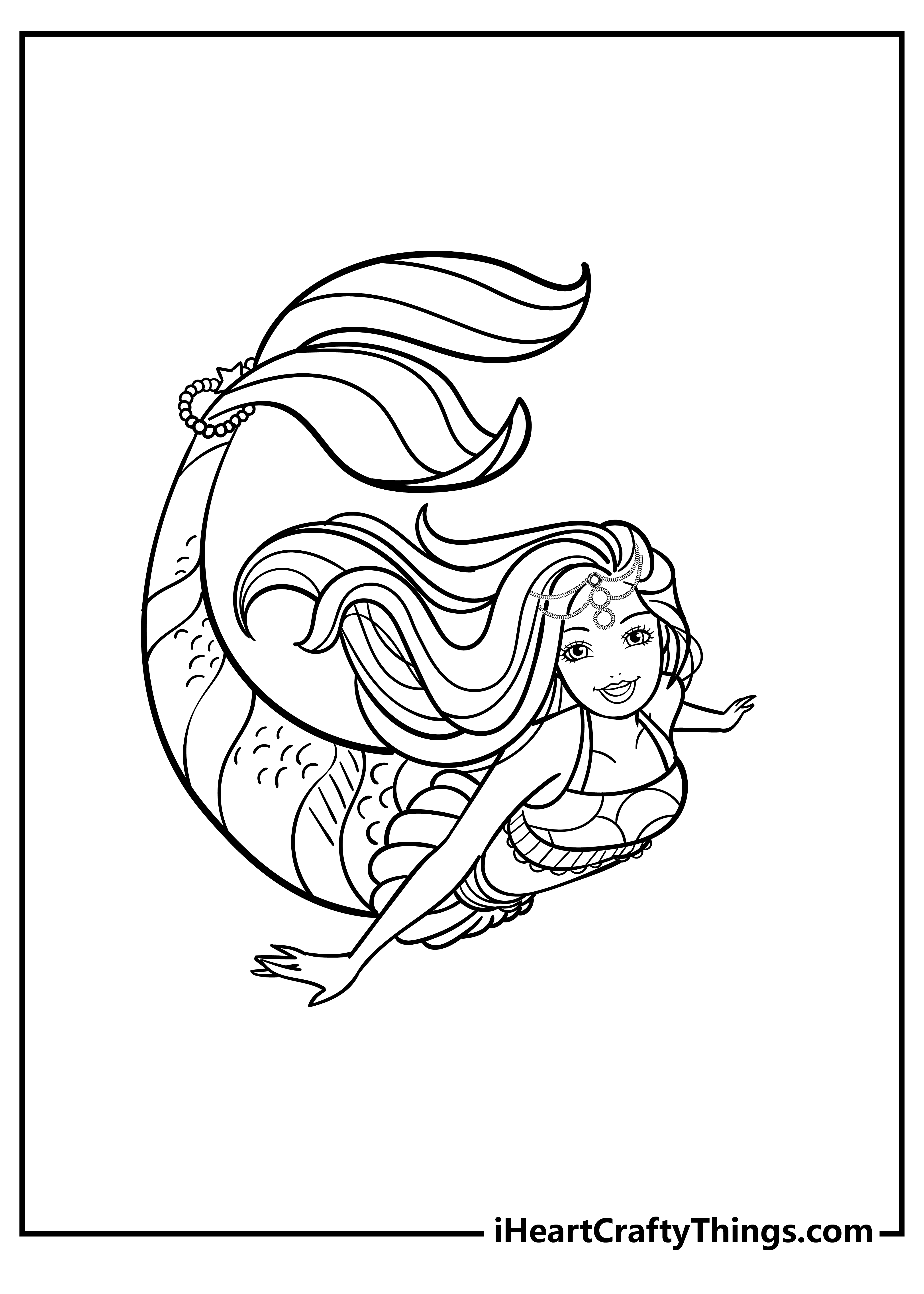 31 Adorable Mermaid Coloring Pages Barbie Printable 7