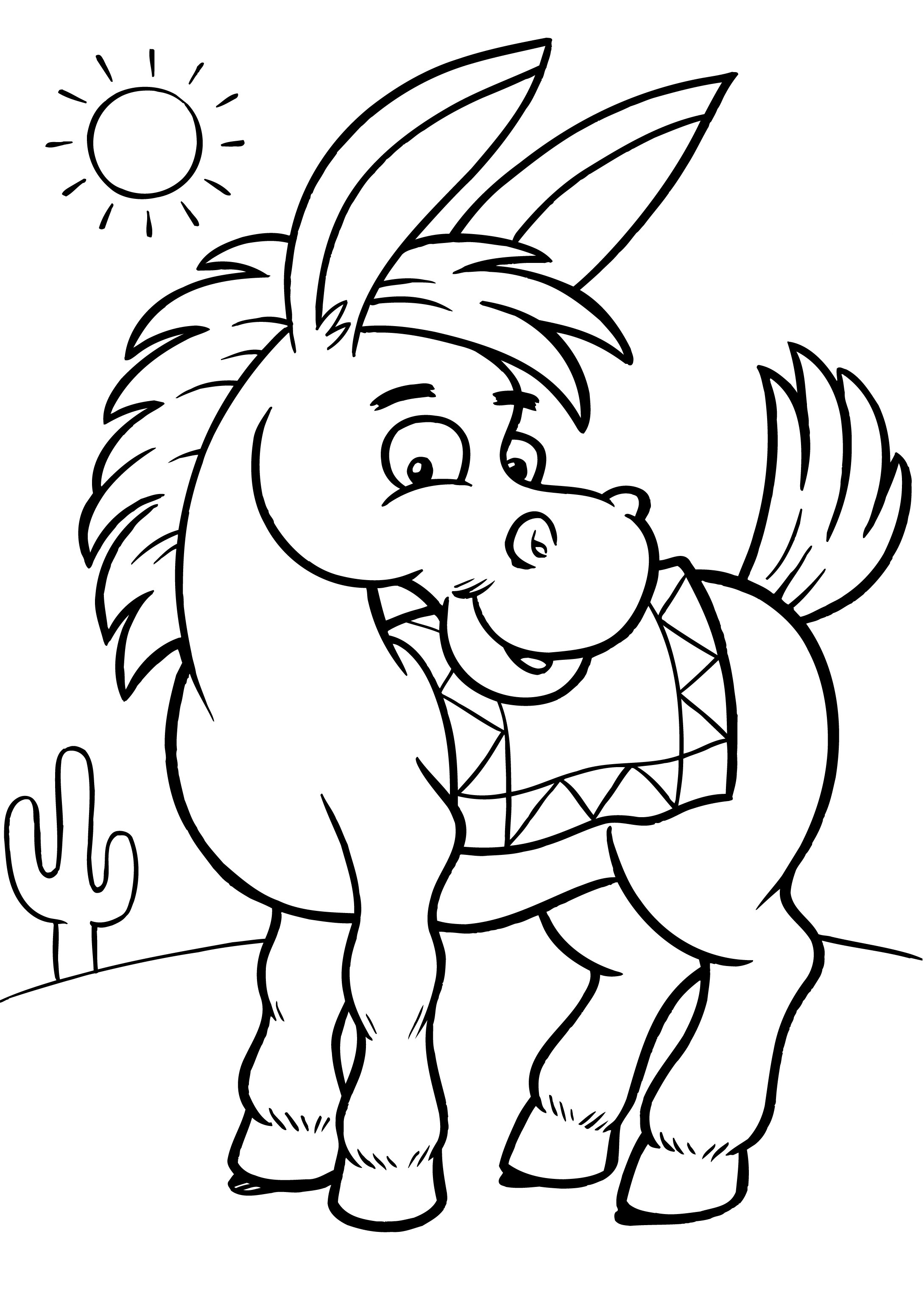 31 Fun Donkey Coloring Pages for Kids Printable 1