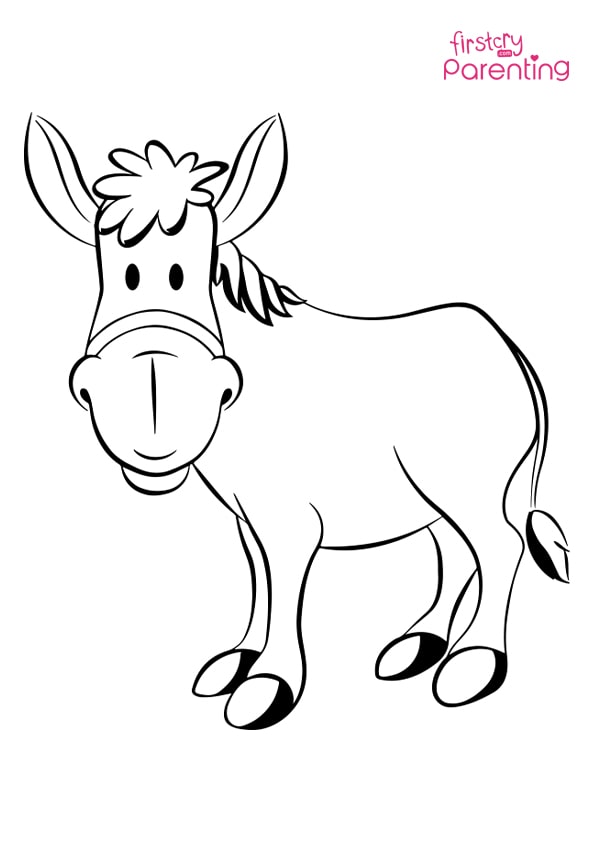 31 Fun Donkey Coloring Pages for Kids Printable 25