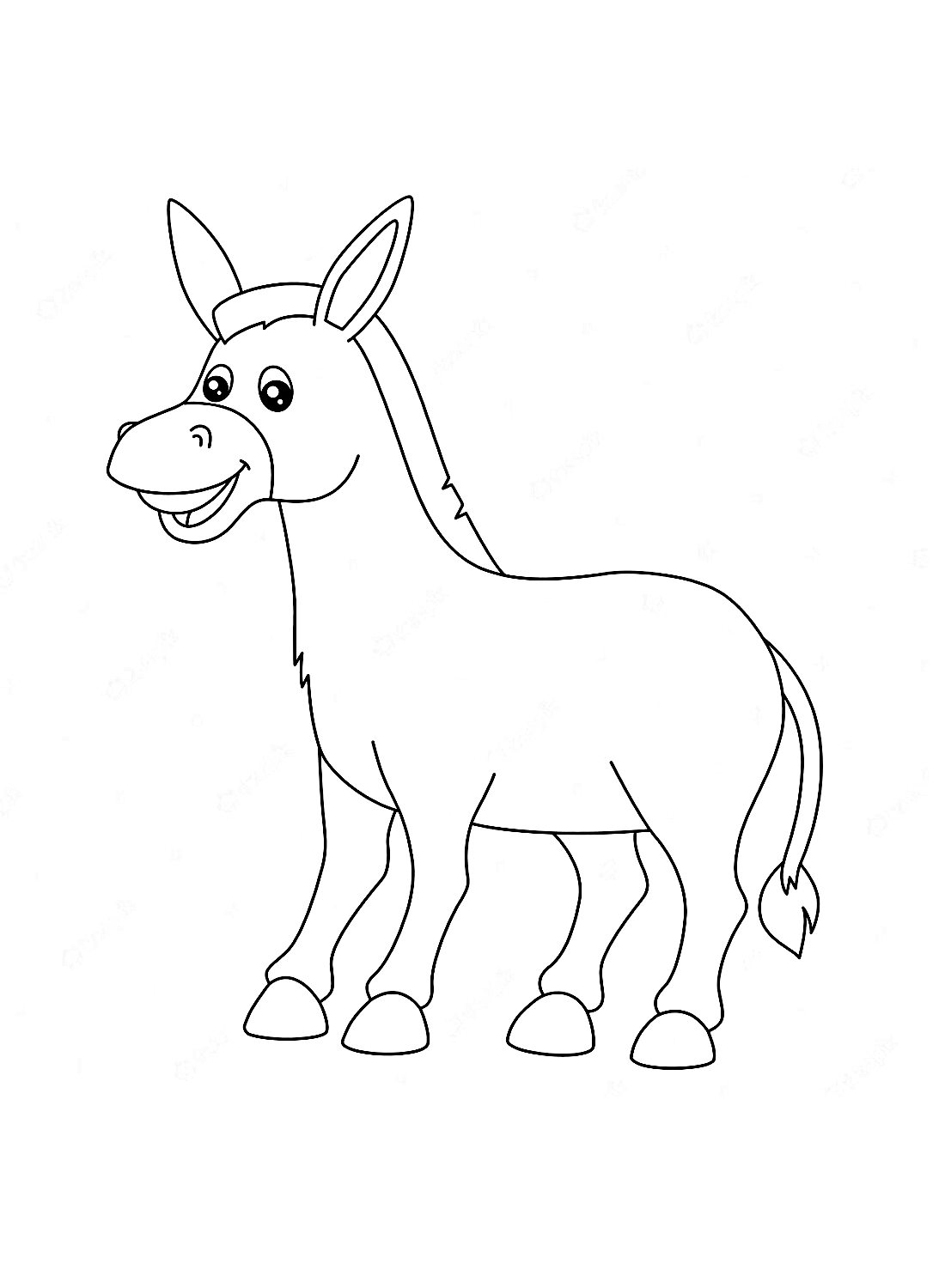 fun donkey coloring pages for kids printable jpg