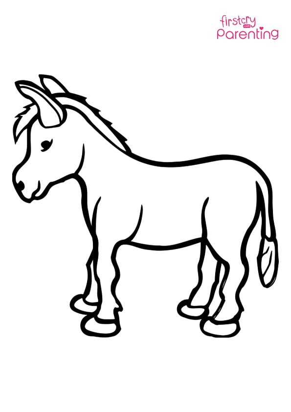 31 Fun Donkey Coloring Pages for Kids Printable 3