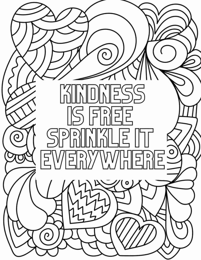 31 Kindness Coloring Pages for Kindergarten Printable 4