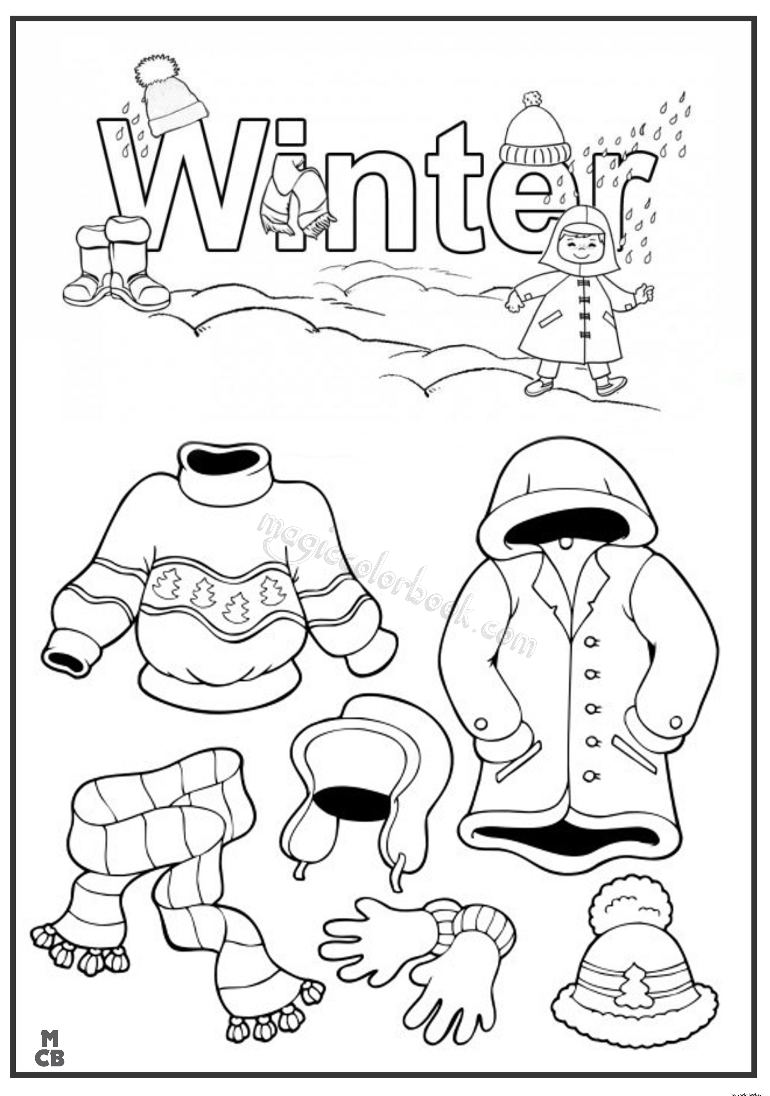 31 Winter Clothes Coloring Pages Printable 1