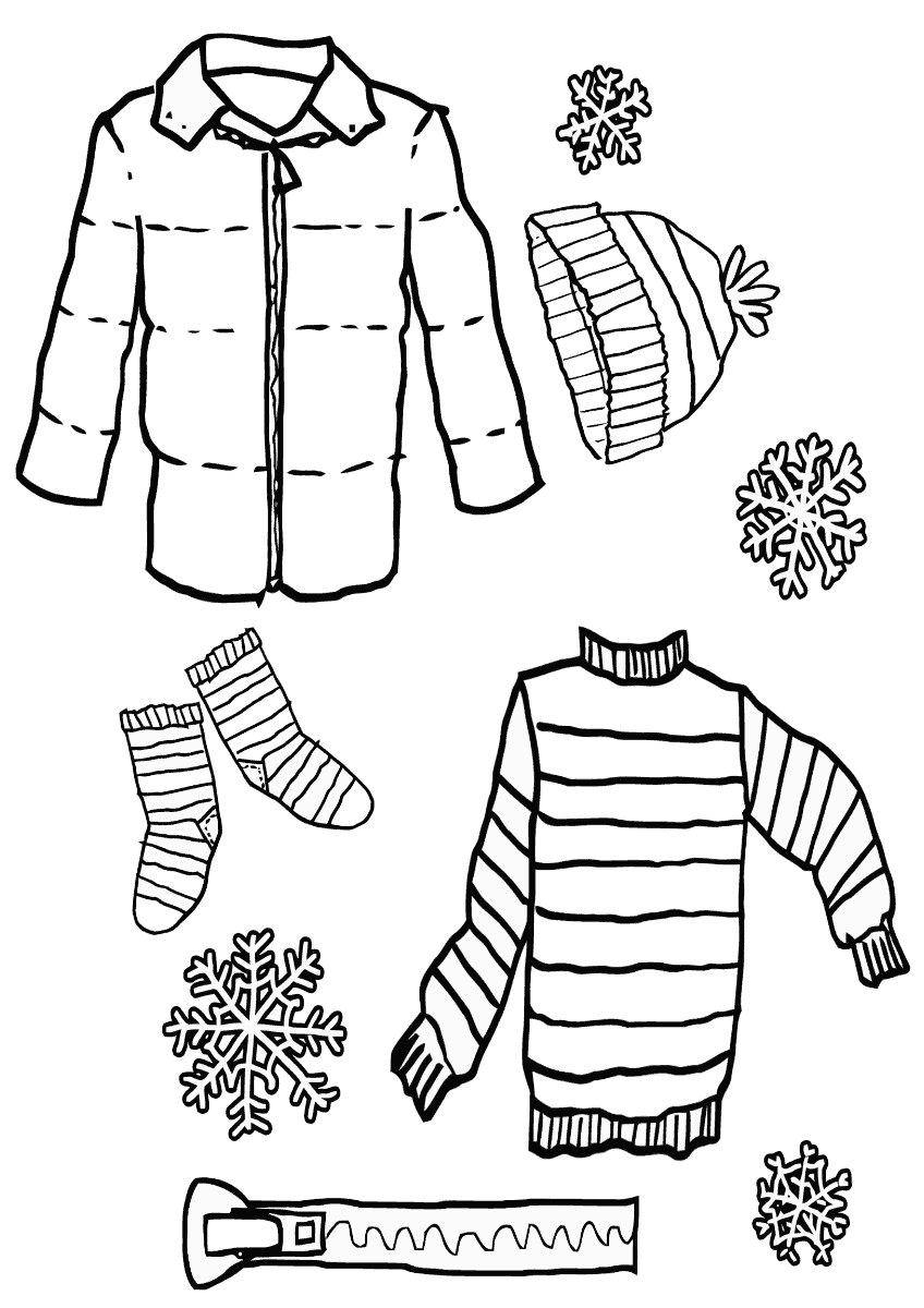 31 Winter Clothes Coloring Pages Printable 27