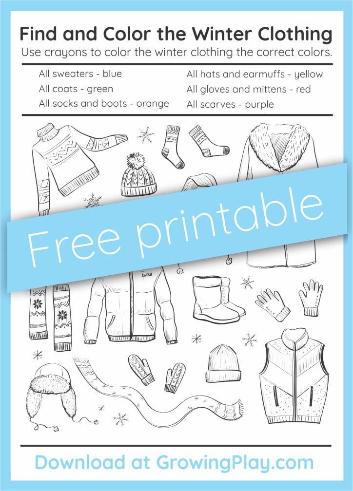 31 Winter Clothes Coloring Pages Printable 29