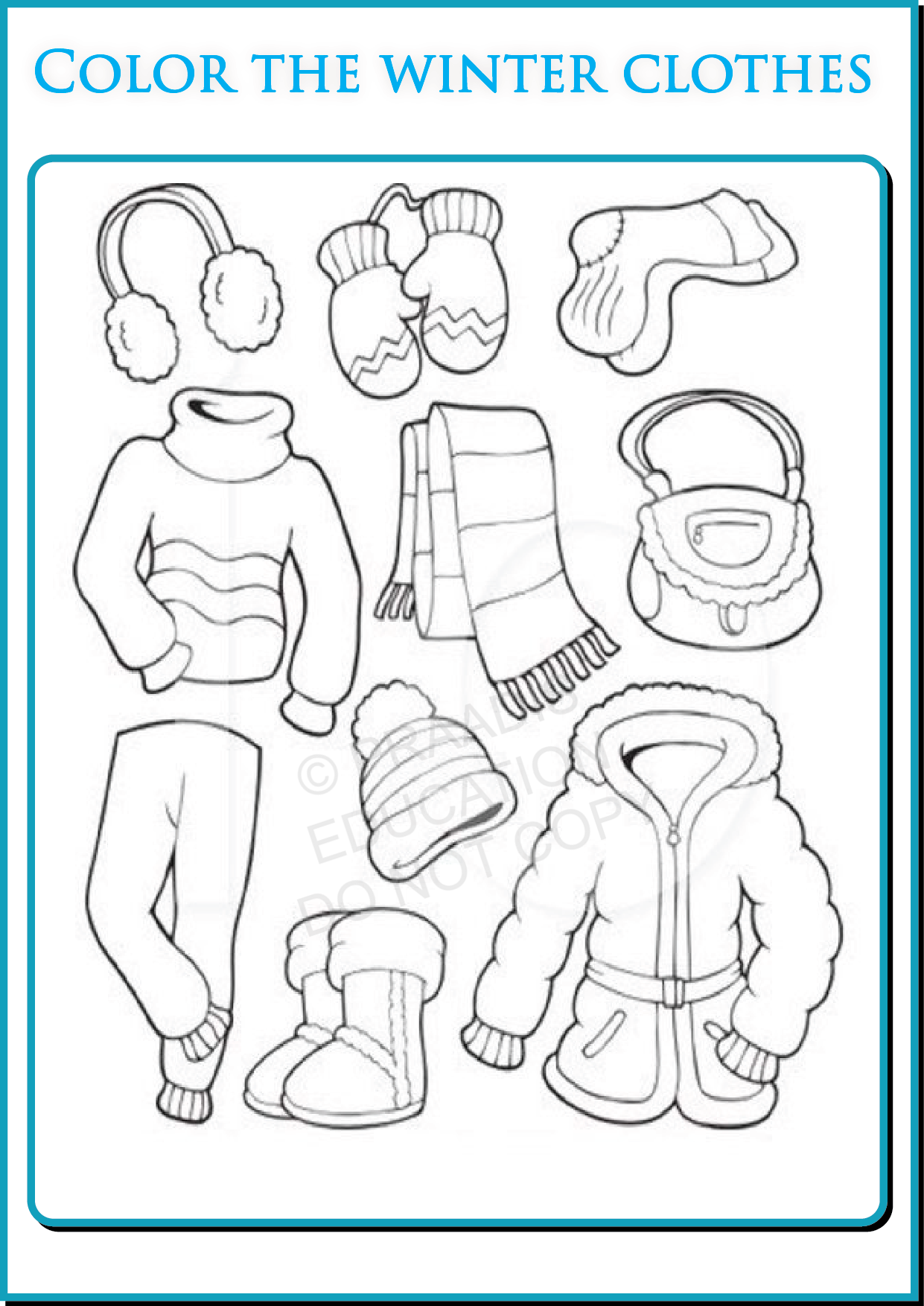 31 Winter Clothes Coloring Pages Printable 30