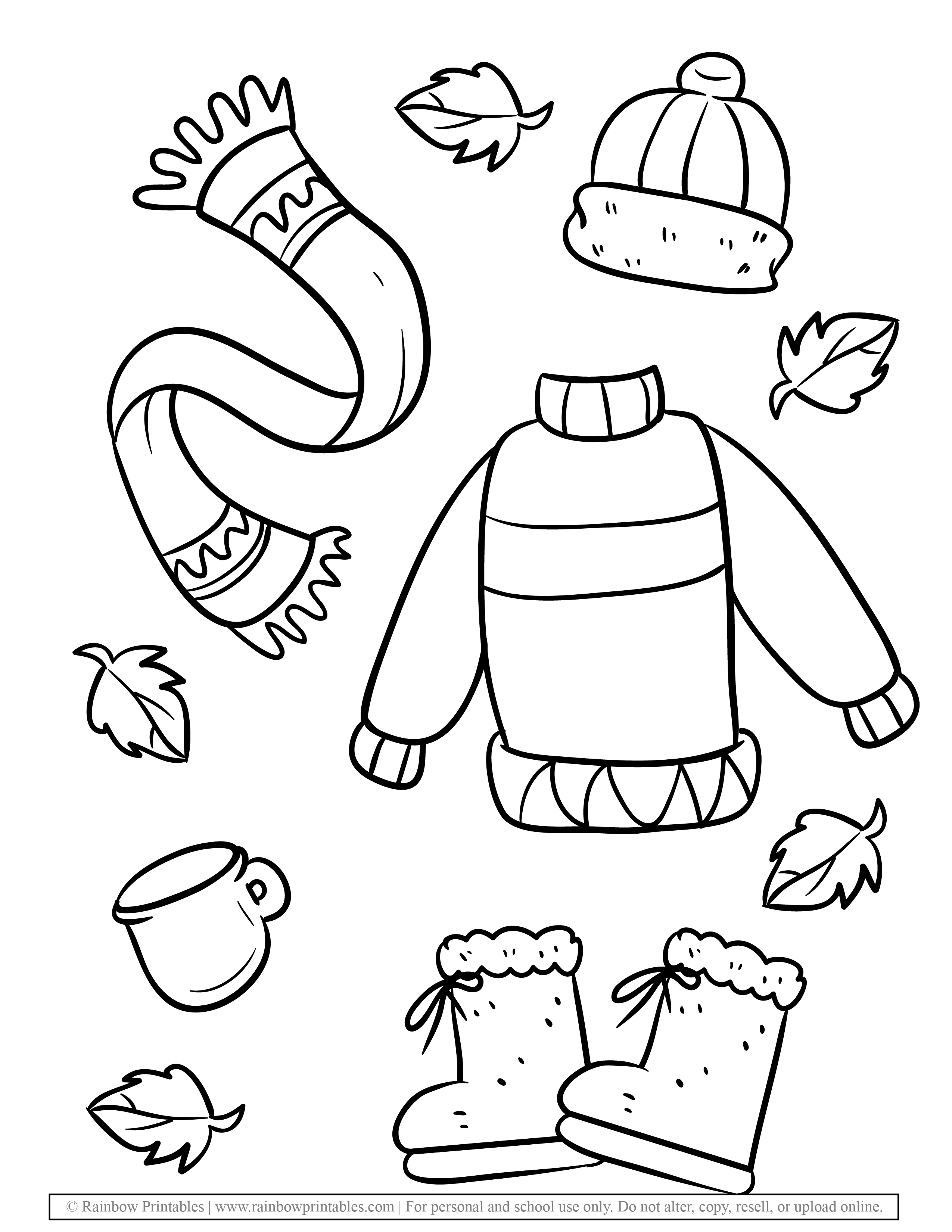 31 Winter Clothes Coloring Pages Printable 34