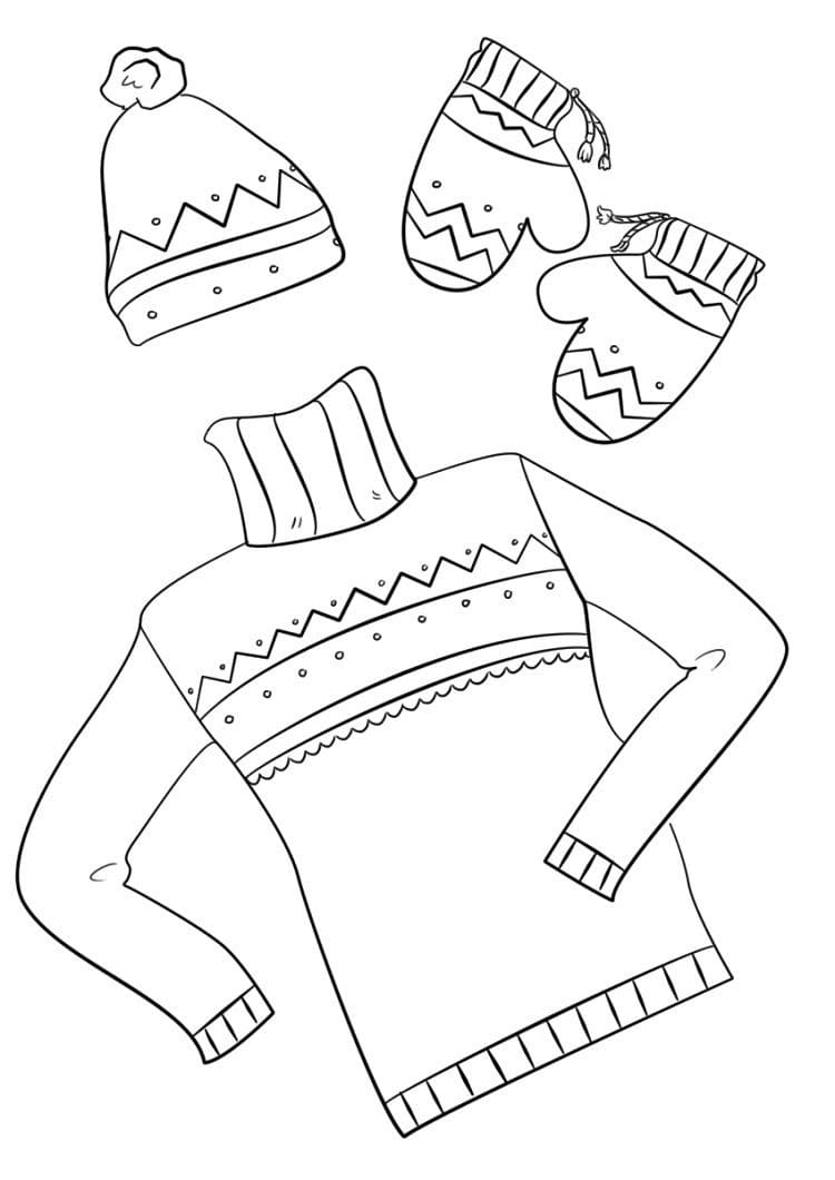 31 Winter Clothes Coloring Pages Printable 6