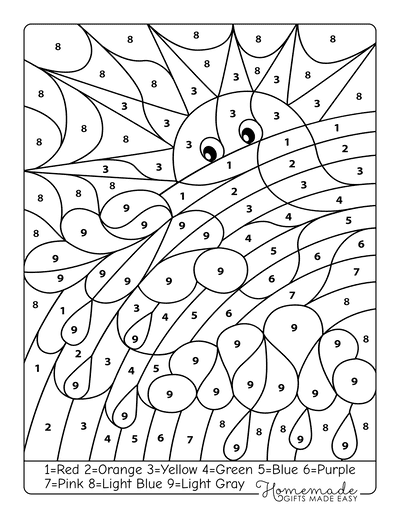 32 Challenging Color by Number Coloring Pages Printable 10