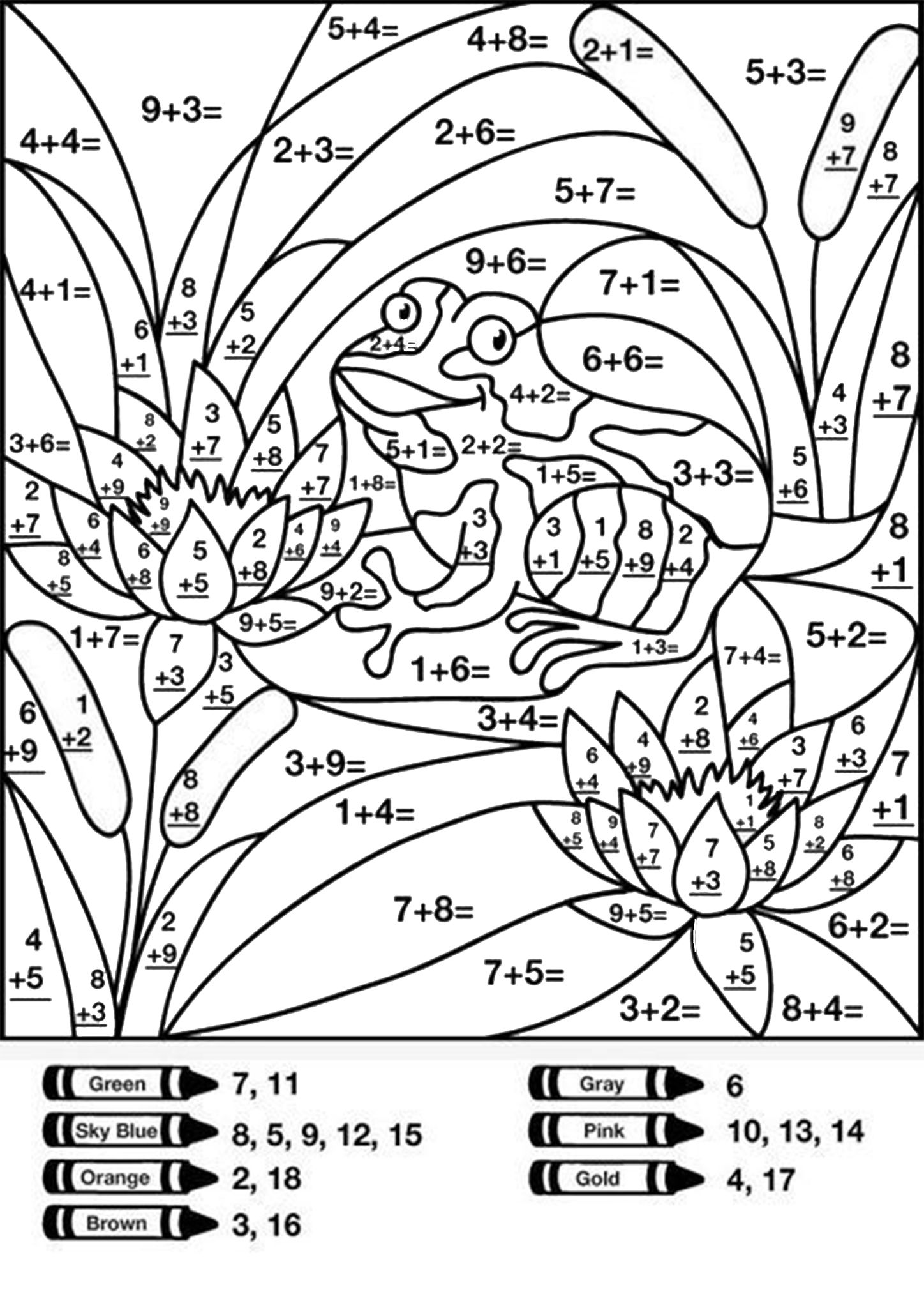 challenging color by number coloring pages printable jpg