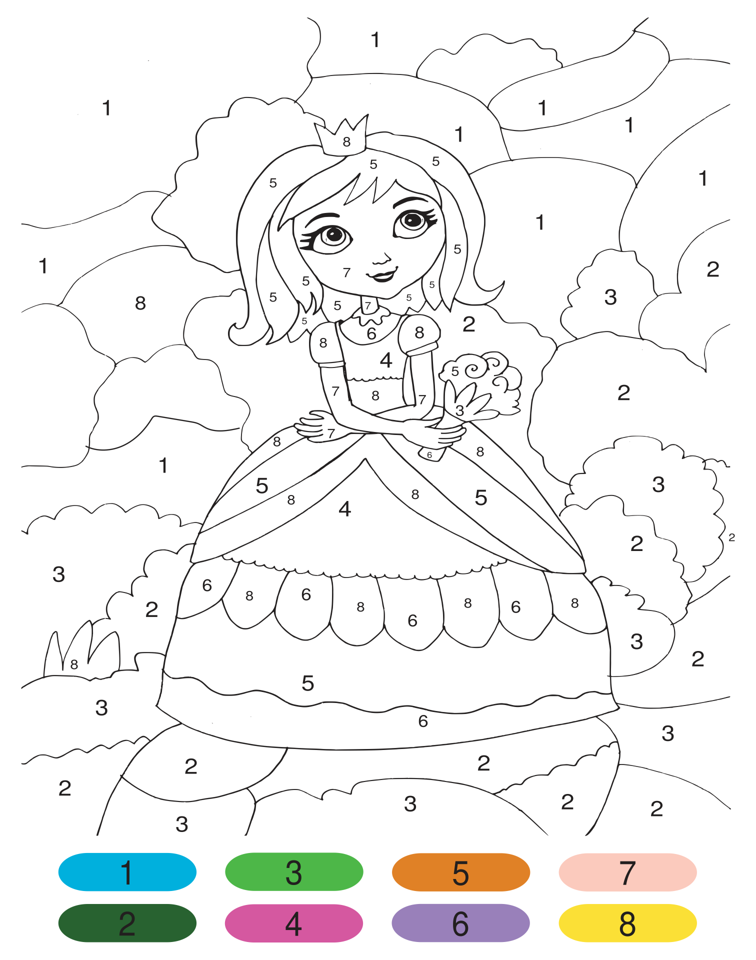 32 Challenging Color by Number Coloring Pages Printable 21