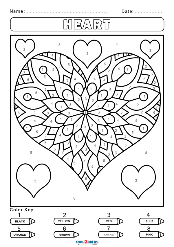 32 Challenging Color by Number Coloring Pages Printable 24