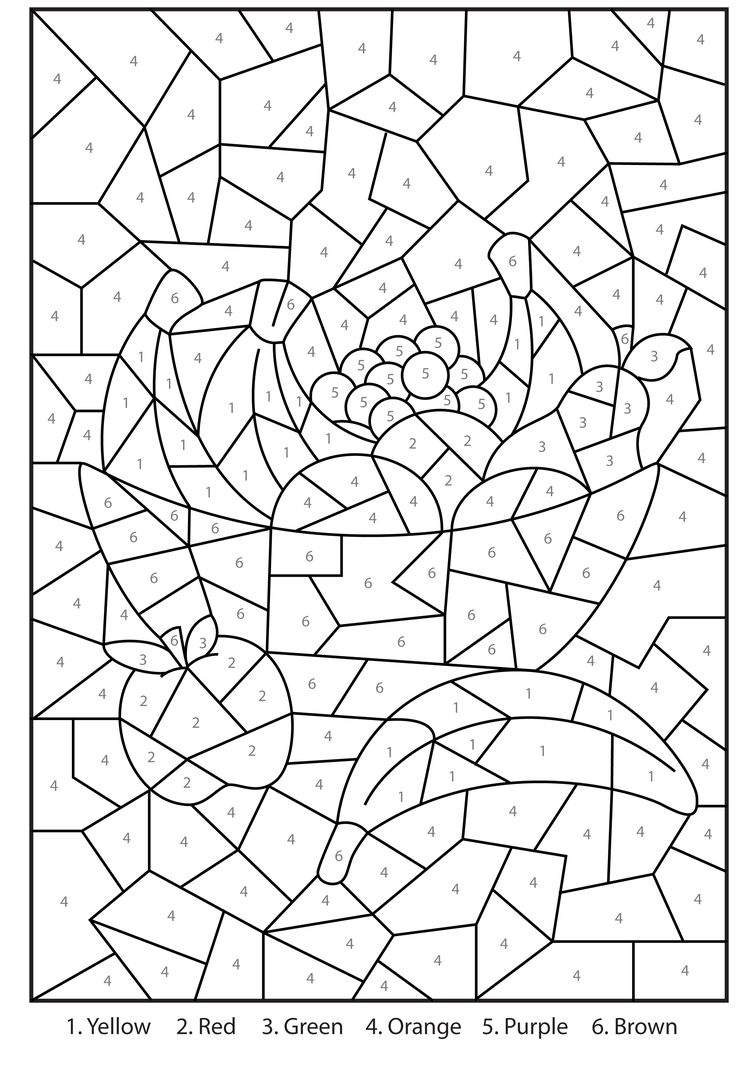 32 Challenging Color by Number Coloring Pages Printable 9