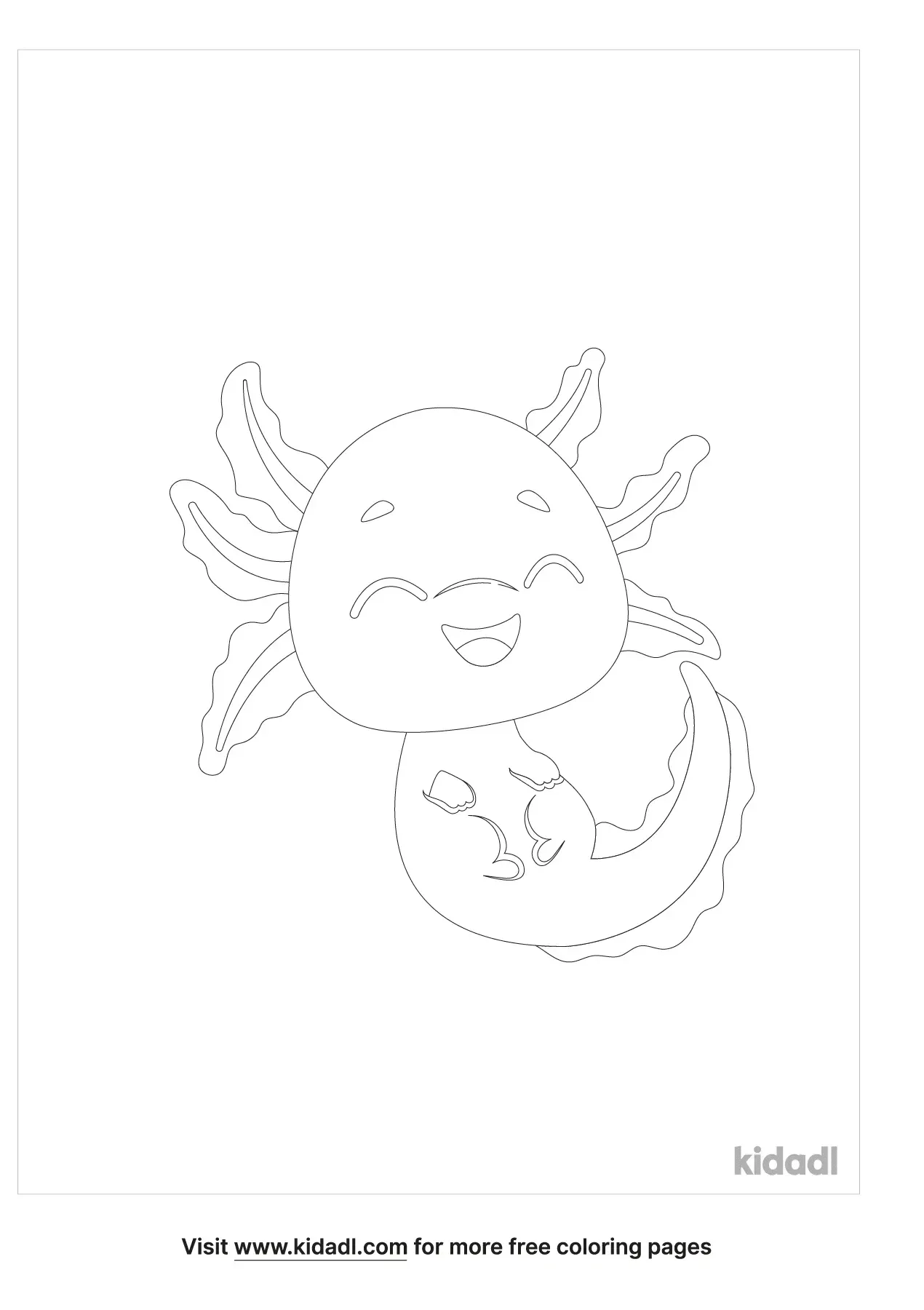 32 Cute Axolotl Coloring Pages Printable 10