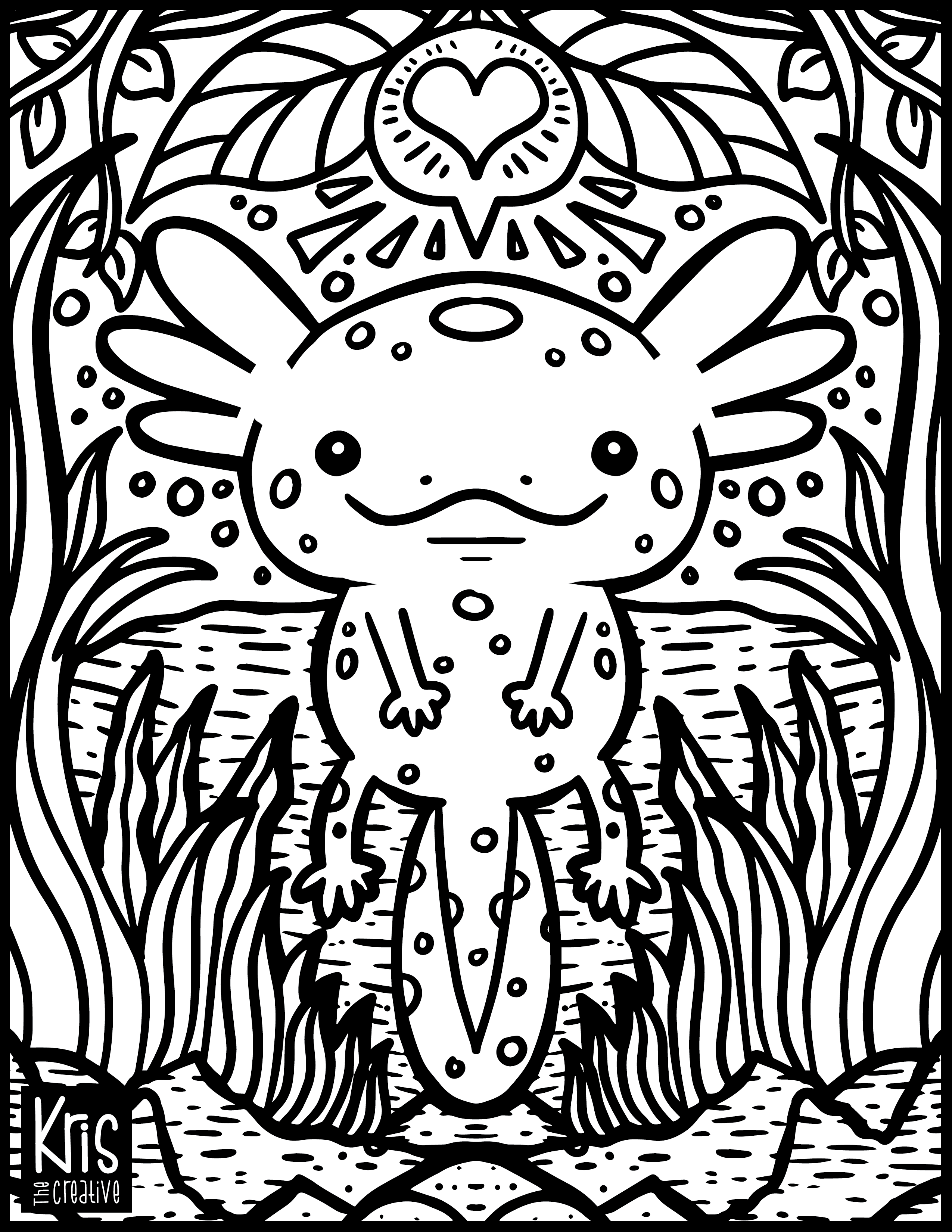 32 Cute Axolotl Coloring Pages Printable 18