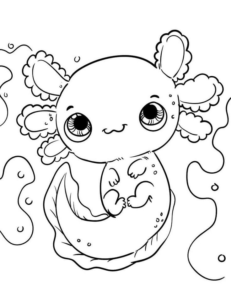 32 Cute Axolotl Coloring Pages Printable 20