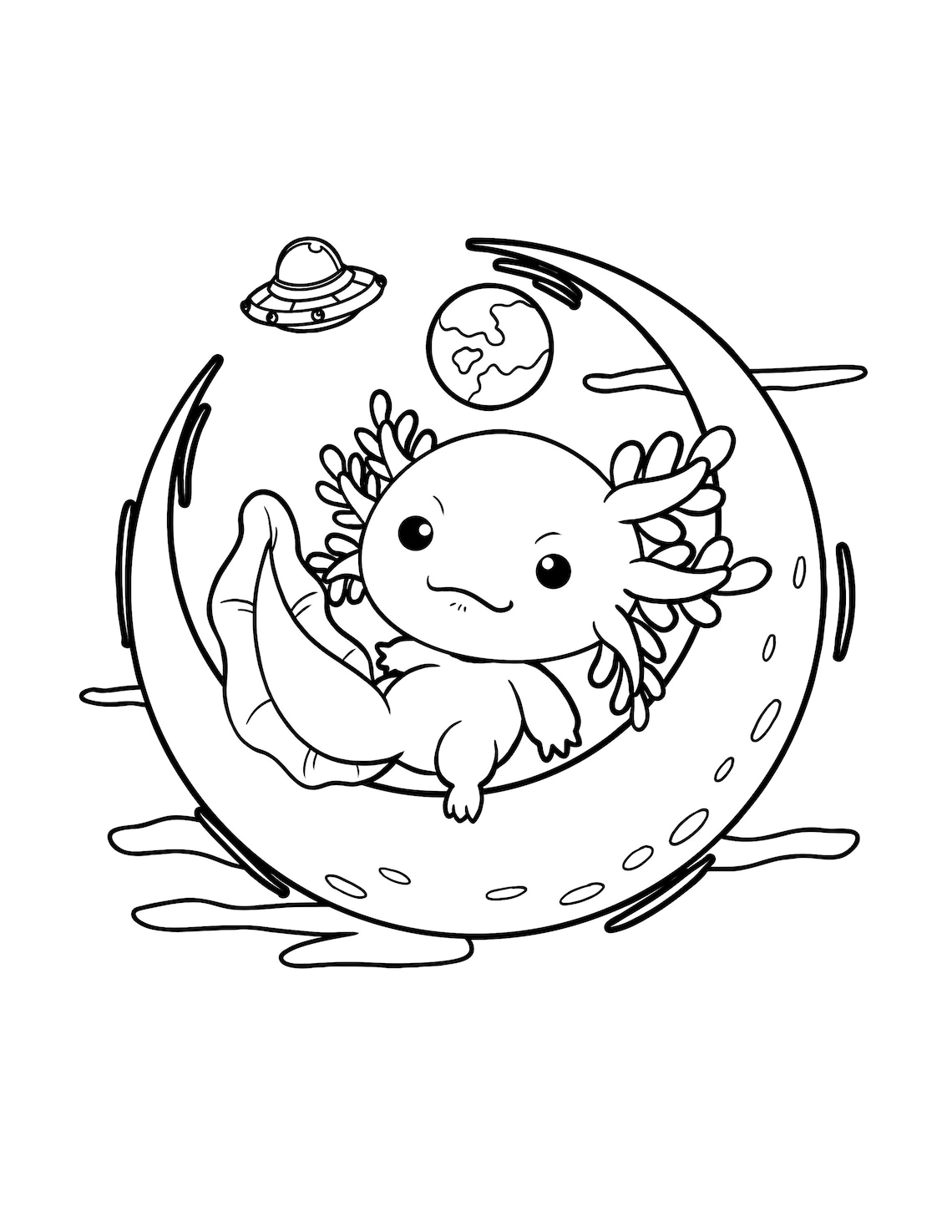 32 Cute Axolotl Coloring Pages Printable 25