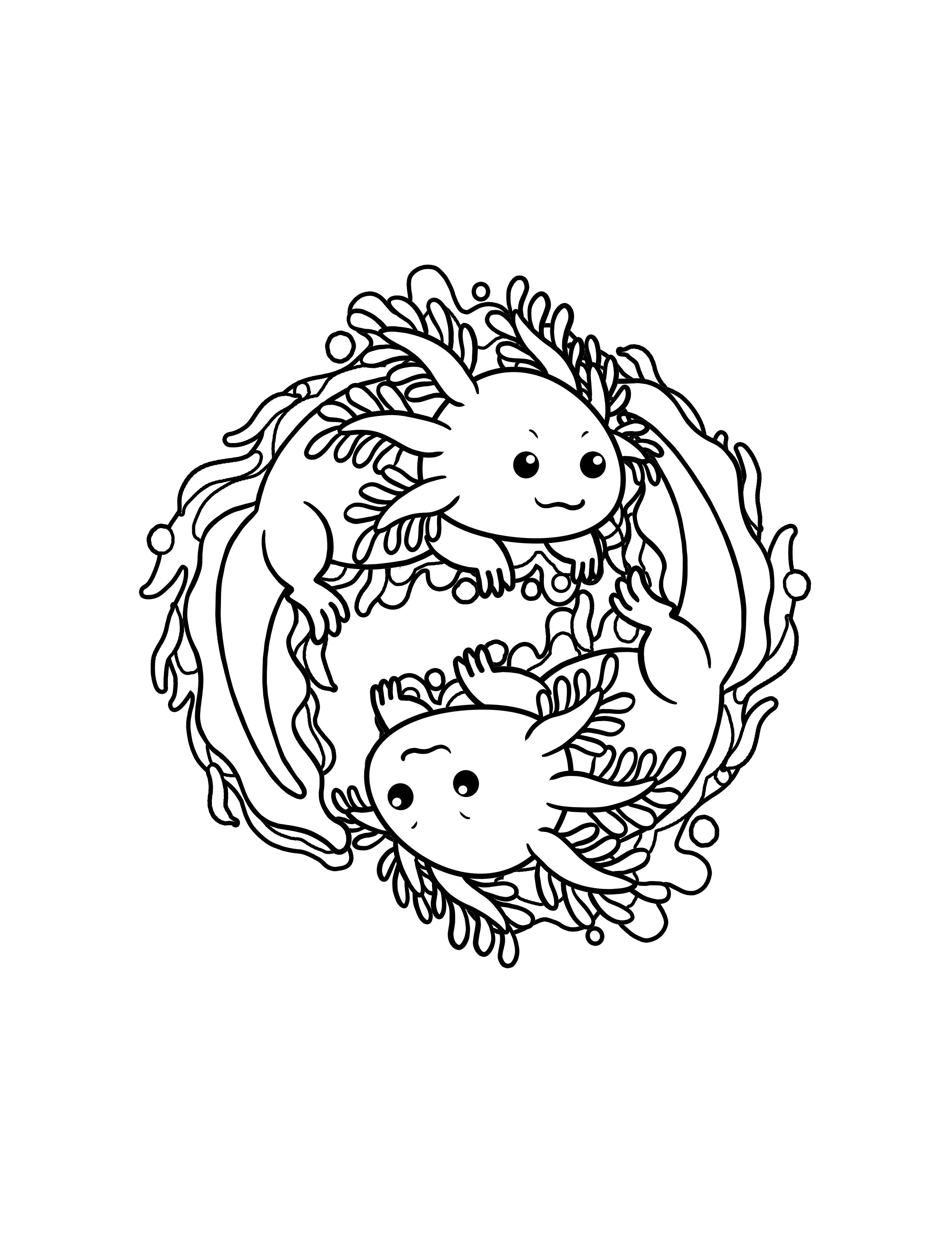 32 Cute Axolotl Coloring Pages Printable 26