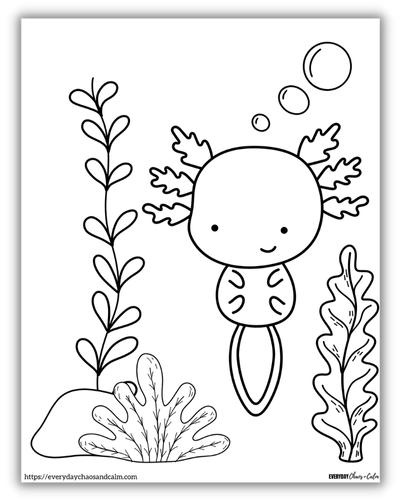 32 Cute Axolotl Coloring Pages Printable 28