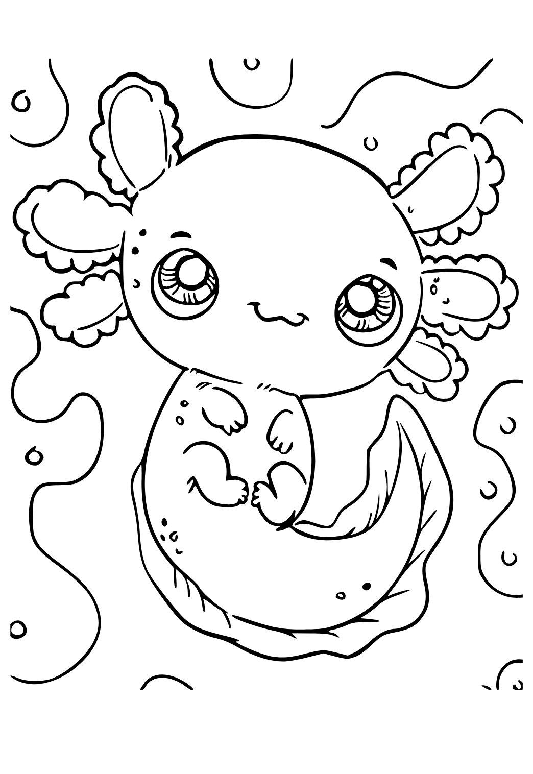 cute axolotl coloring pages printable jpg