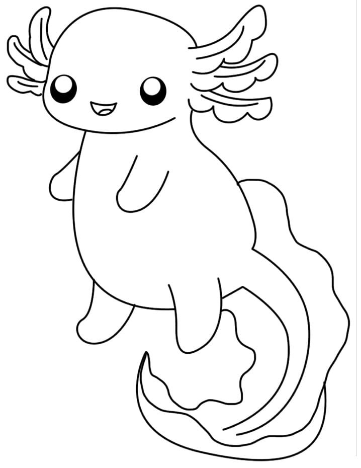 32 Cute Axolotl Coloring Pages Printable 31