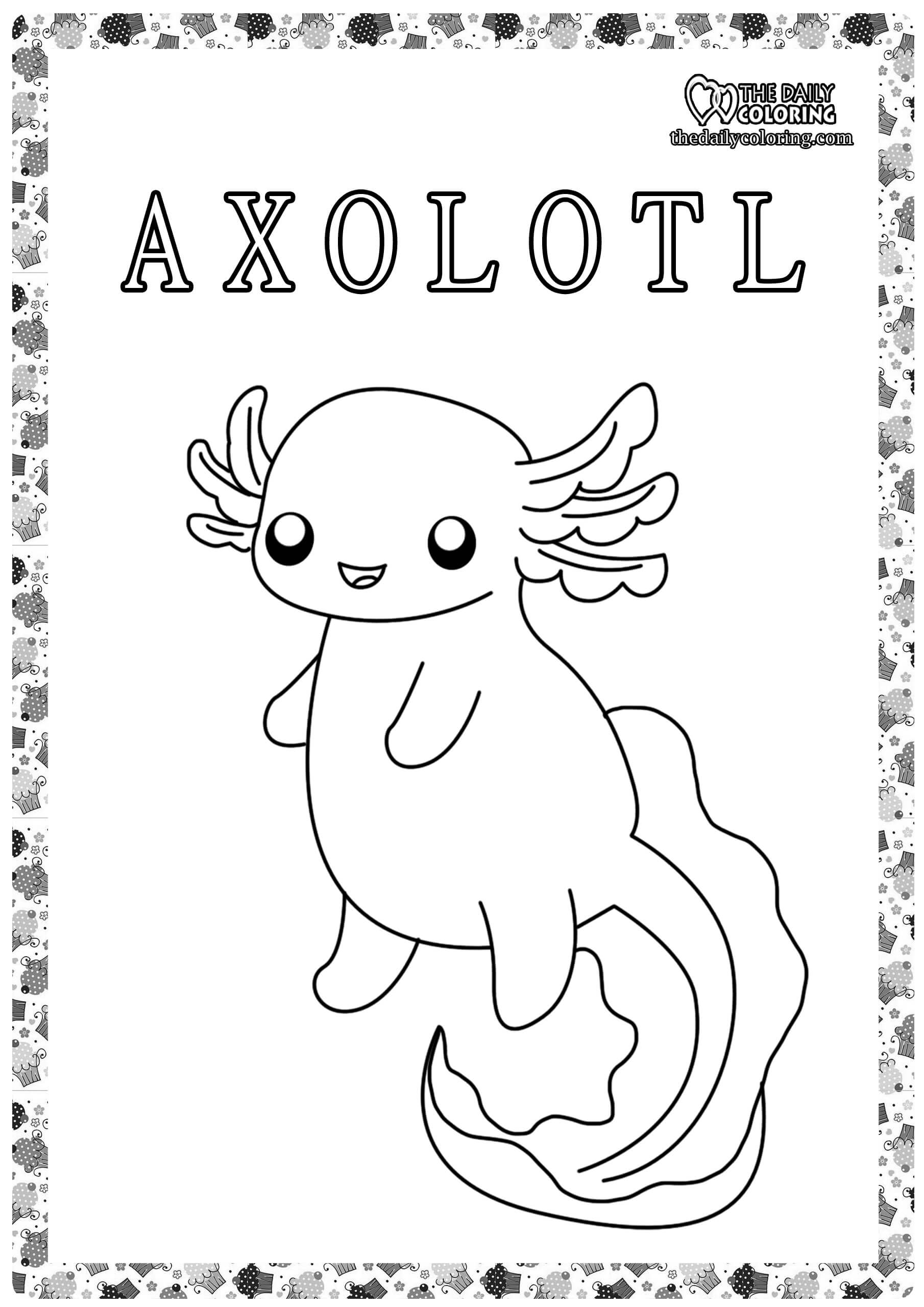 32 Cute Axolotl Coloring Pages Printable 32